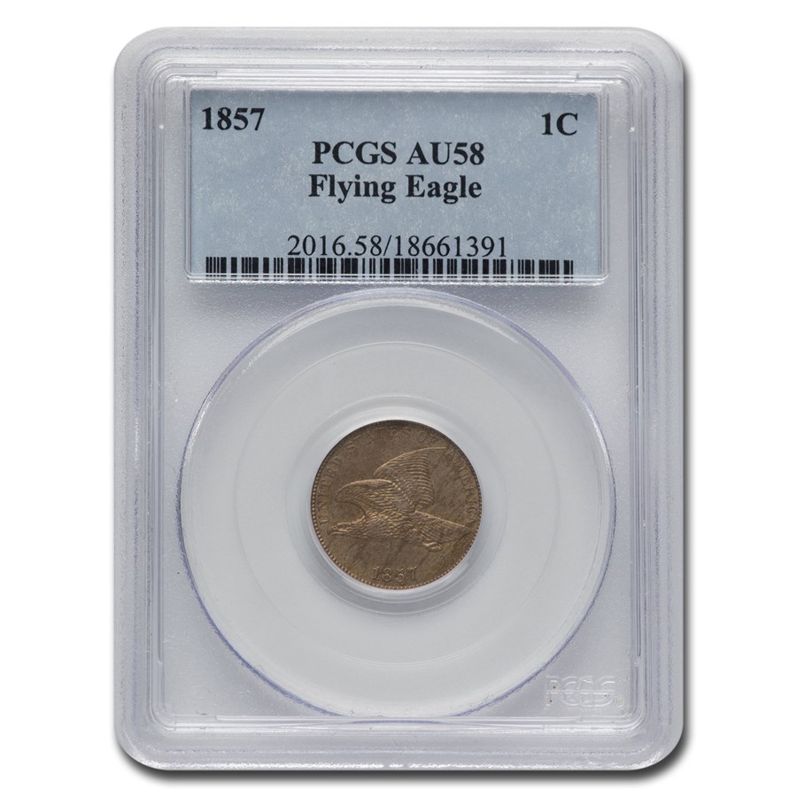 1857 Flying Eagle Cent AU-58 PCGS