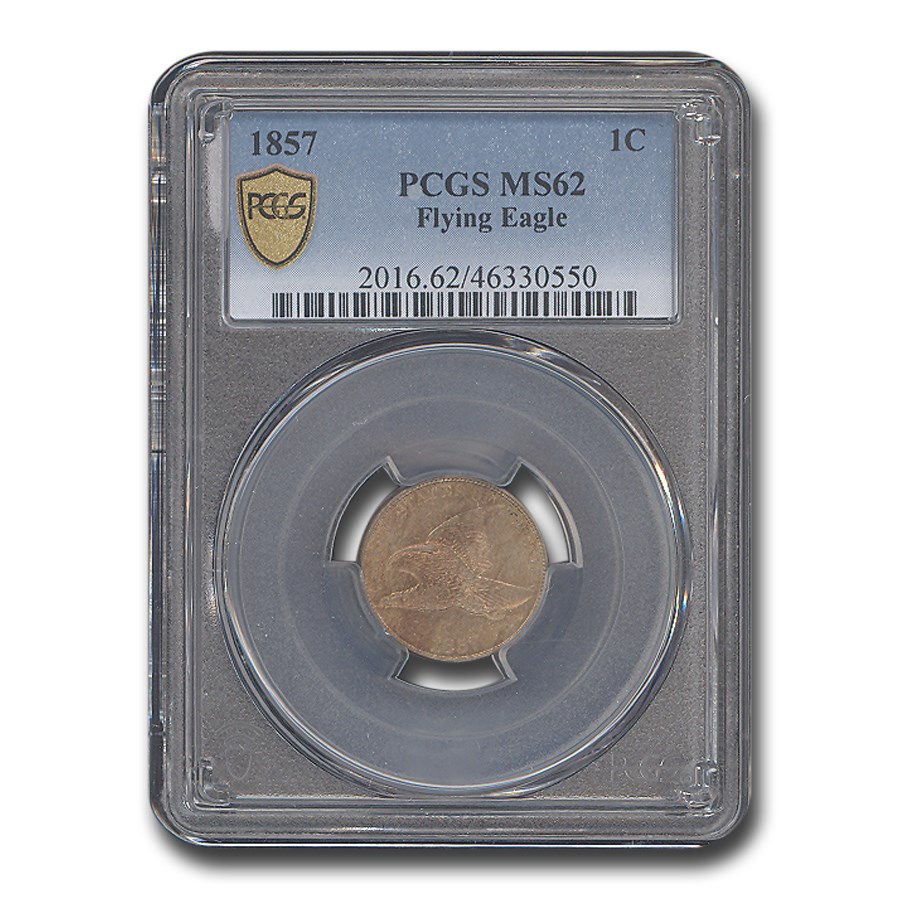 1857 Flying Eagle Cent MS-62 PCGS