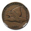 1857 Flying Eagle Cent VG-10 NGC (Clashed with 50C Piece)