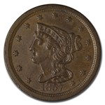 1857 Half Cent AU