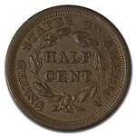 1857 Half Cent AU