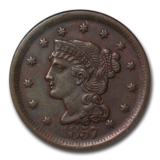1857 Large Cent AU-50 NGC 1857 Large Cent AU-50 NGC