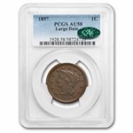 1857 Large Cent AU-58 PCGS CAC (Large Date)