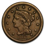 1857 Large Cent Lg Date XF