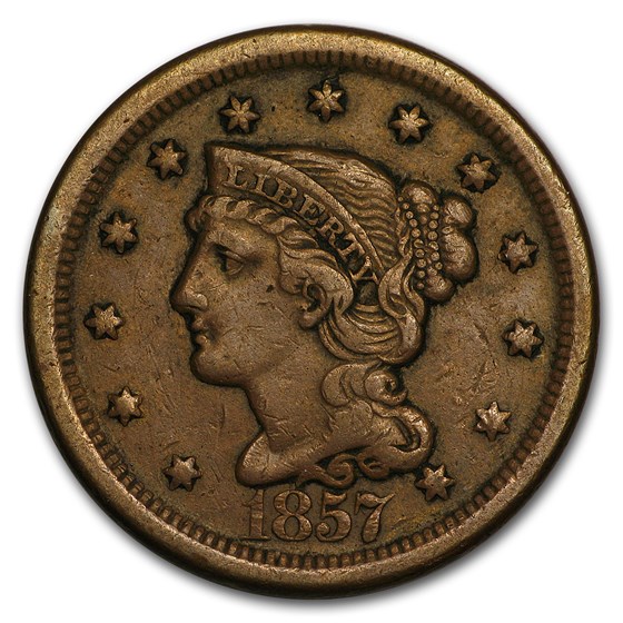 1857 Large Cent Lg Date XF 1857 Large Cent Lg Date XF