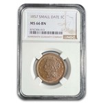 1857 Large Cent MS-66 NGC (Brown, Small Date)