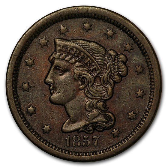 1857 Large Cent Sm Date XF 1857 Large Cent Sm Date XF