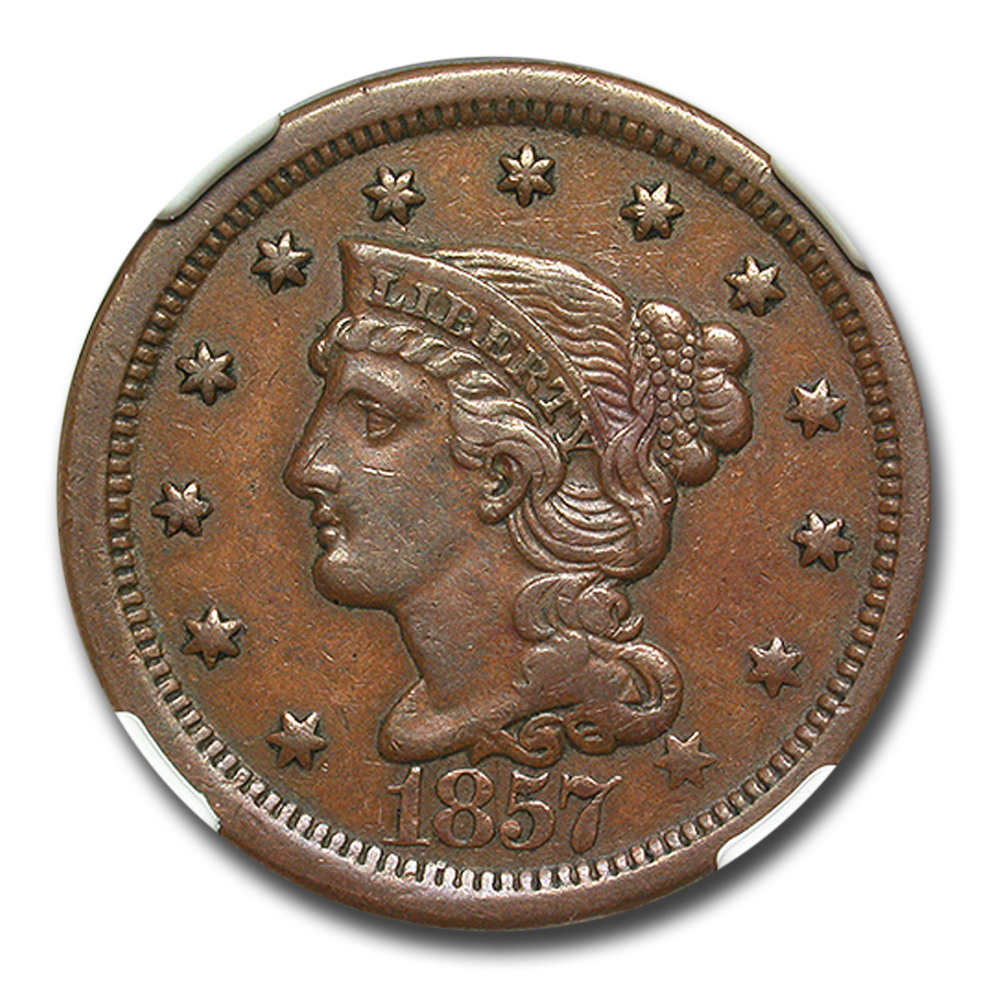 ⚪︎ Buy 1857 Large Cent XF-40 NGC (Brown) | APMEX