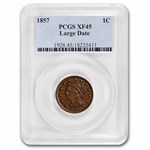 1857 Large Date Large Cent XF-45 PCGS