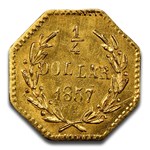 1857 Liberty Octagonal 25c Gold MS-63 PCGS (BG-1301)