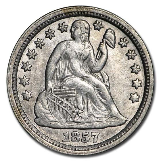 1857 Liberty Seated Dime AU 1857 Liberty Seated Dime AU