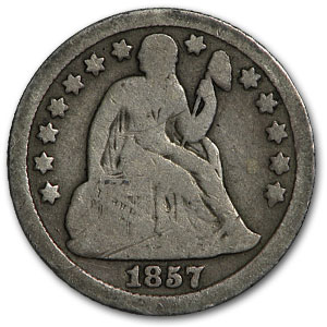 1857 Liberty Seated Dime Good