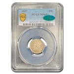 1857 Liberty Seated Dime MS-65+ PCGS CAC