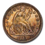 1857 Liberty Seated Dime MS-66+ PCGS CAC