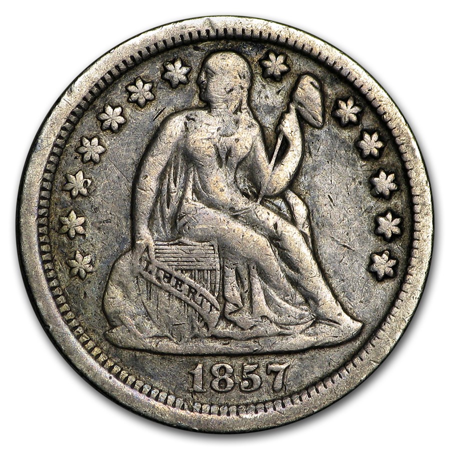 1857 Liberty Seated Dime VF