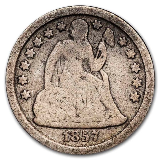 1857 Liberty Seated Dime VG