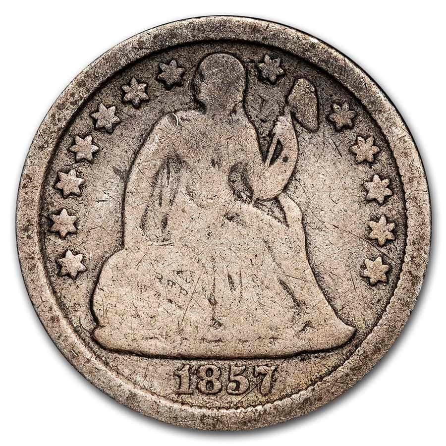 1857 Liberty Seated Dime VG