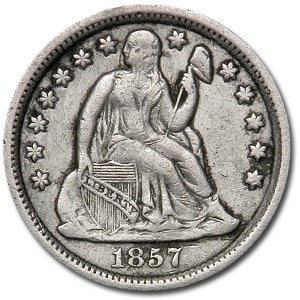 1857 Liberty Seated Dime XF (Details) 1857 Liberty Seated Dime XF (Details)