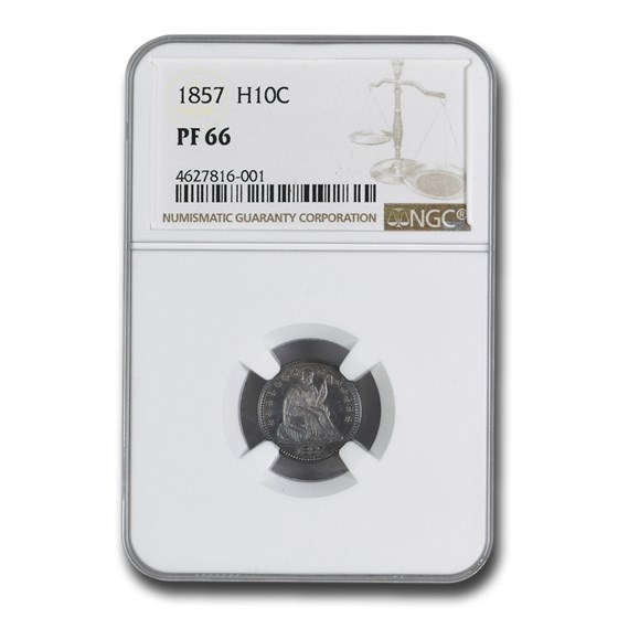 1857 Liberty Seated Half Dime PF-66 NGC 1857 Liberty Seated Half Dime PF-66 NGC