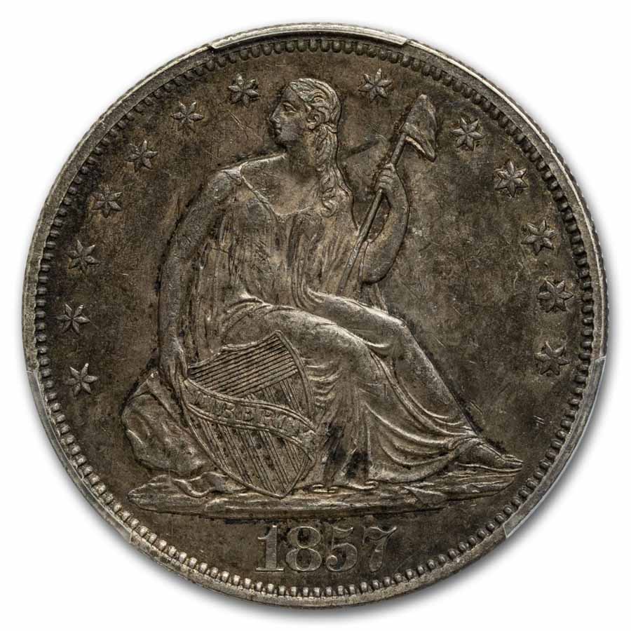 1857 Liberty Seated Half Dollar AU-55 PCGS