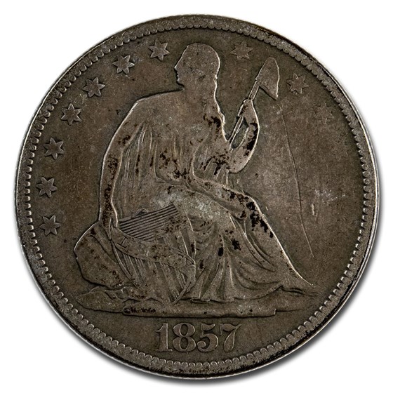 1857 Liberty Seated Half Dollar Fine 1857 Liberty Seated Half Dollar Fine