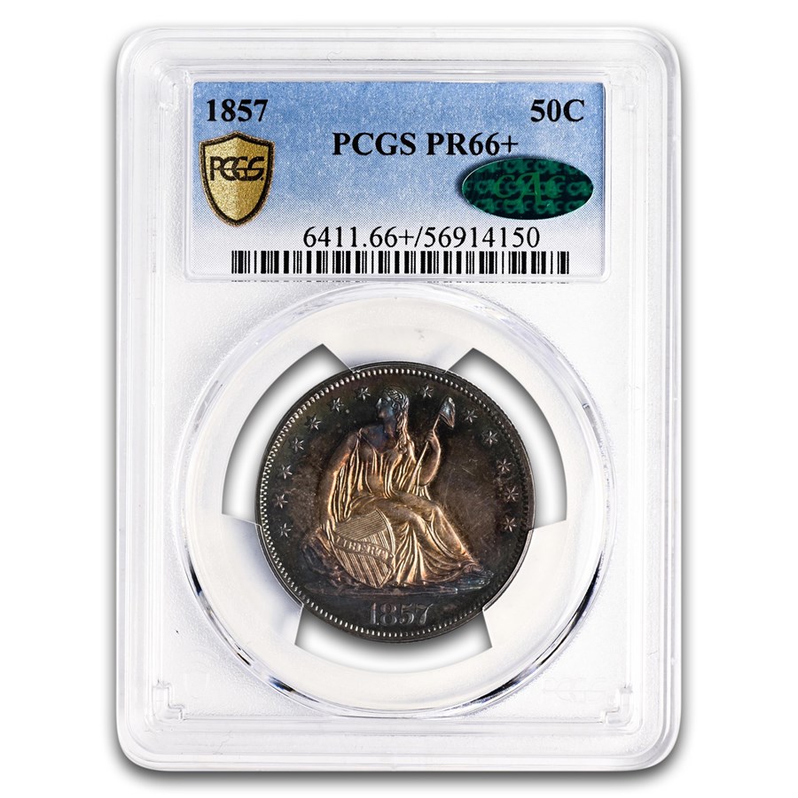 1857 Liberty Seated Half Dollar PR-66+ PCGS CAC