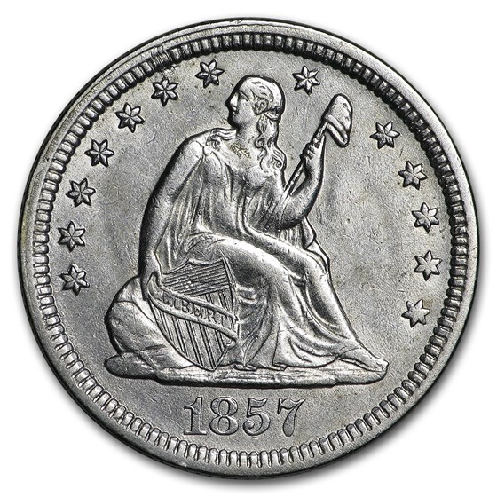 1857 Liberty Seated Quarter AU