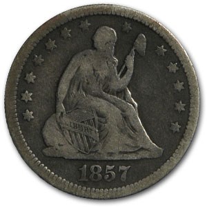 1857 Liberty Seated Quarter Fine