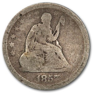 1857 Liberty Seated Quarter Good 1857 Liberty Seated Quarter Good