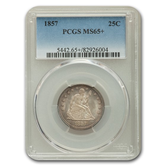 1857 Liberty Seated Quarter MS-65+ PCGS 1857 Liberty Seated Quarter MS-65+ PCGS