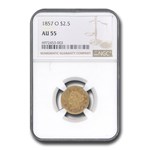 1857-O $2.50 Liberty Gold Quarter Eagle AU-55 NGC