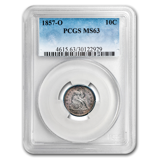 1857-O Liberty Seated Dime MS-63 PCGS 1857-O Liberty Seated Dime MS-63 PCGS