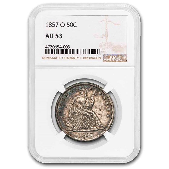 1857-O Liberty Seated Half Dollar AU-53 NGC 1857-O Liberty Seated Half Dollar AU-53 NGC