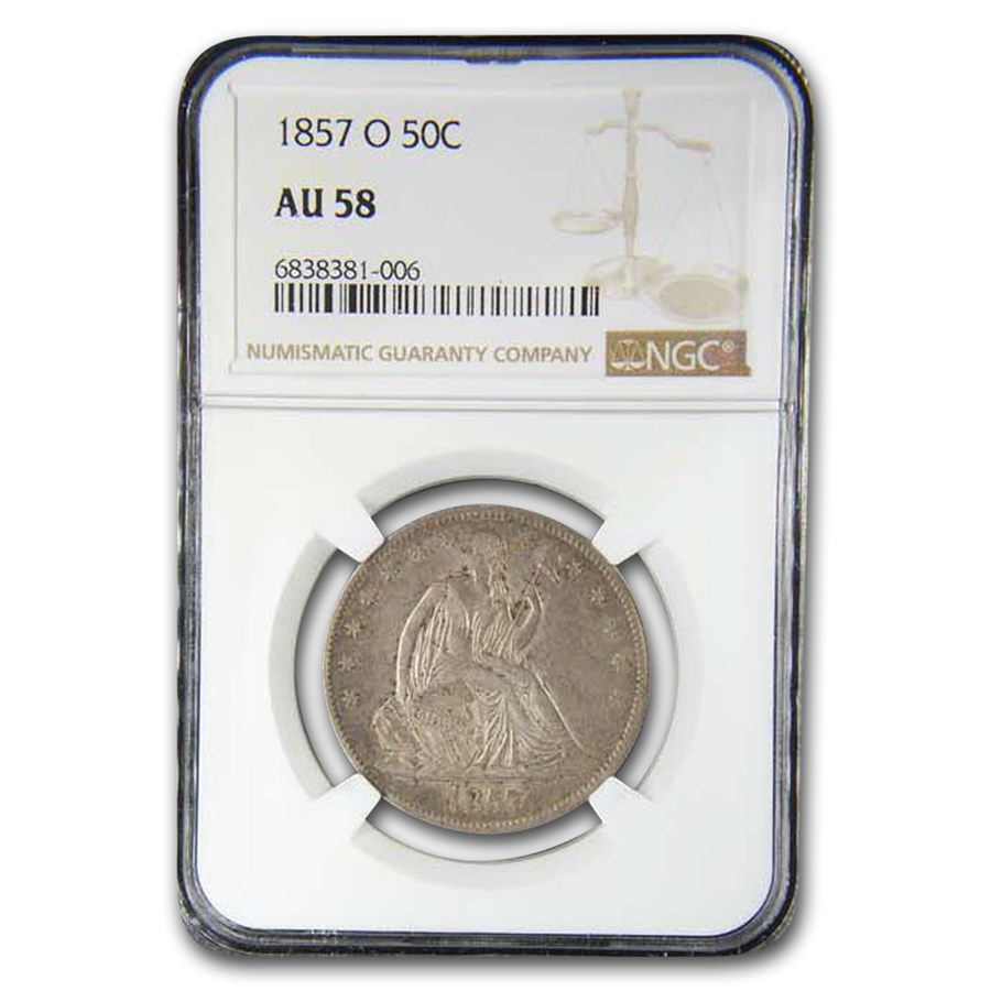 1857-O Liberty Seated Half Dollar AU-58 NGC