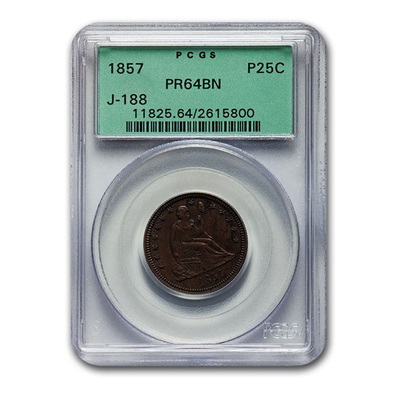 1857 Paquet Quarter PR-64 PCGS (Brown, J-188) 1857 Paquet Quarter PR-64 PCGS (Brown, J-188)