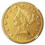 1857-S $10 Liberty Gold Eagle AU-53 NGC