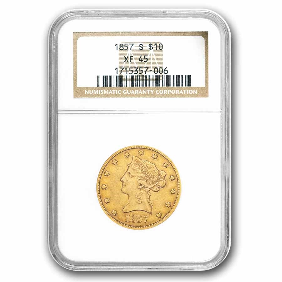 1857-S $10 Liberty Gold Eagle XF-45 NGC