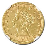 1857-S $2.50 Liberty Gold Quarter Eagle AU-53 NGC