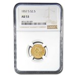 1857-S $2.50 Liberty Gold Quarter Eagle AU-53 NGC