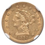 1857-S $2.50 Liberty Gold Quarter Eagle AU-55 NGC