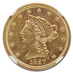 1857-S $2.50 Liberty Gold Quarter Eagle AU-58 NGC