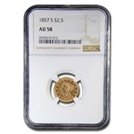 1857-S $2.50 Liberty Gold Quarter Eagle AU-58 NGC