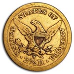 1857-S $2.50 Liberty Gold Quarter Eagle Fine