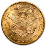 1857-S $20 Lib Gold SS Central America 20A MS-64 PCGS
