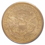 1857-S $20 Lib Gold SS Central America No Serif Rt S AU-55 PCGS