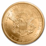 1857-S $20 Lib Gold SS Central America Spiked Shield MS-64 PCGS