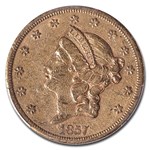 1857-S $20 Liberty Gold Double Eagle AU-50 PCGS