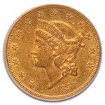 1857-S $20 Liberty Gold Double Eagle AU-50 PCGS