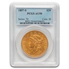 1857-S $20 Liberty Gold Double Eagle AU-50 PCGS