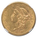 1857-S $20 Liberty Gold Double Eagle AU-55 NGC